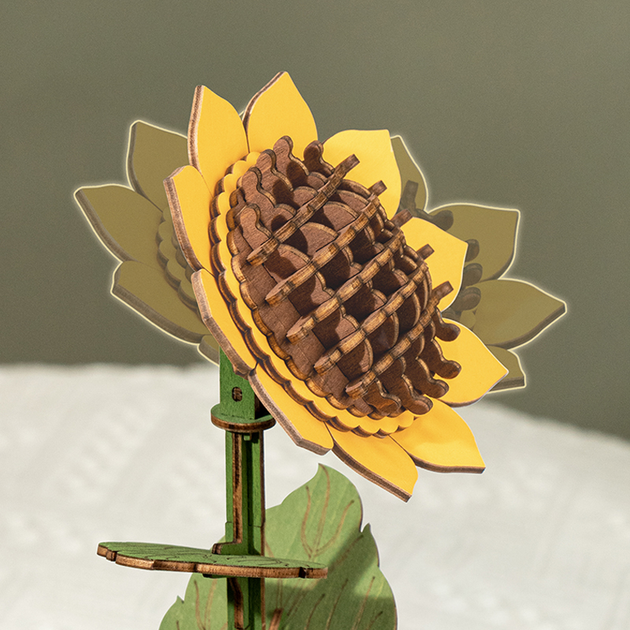 3D klocki Robotime Sunflower TW011 (6946785119220) - obraz 5
