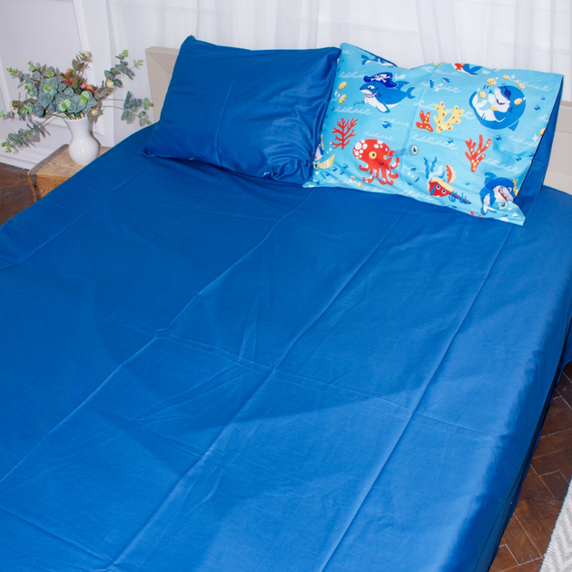 Простирадло MirSon Сатин 22-1314 Cerulean 180х220 см від Rozetka на платформі USKIDKA Акція на Простирадло MirSon Сатин 22-1314 Cerulean 180х220 см від Rozetka