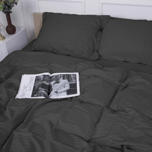 Простирадло MirSon Satin Stripe 30-0012 Dark Gray 180х220 см від Rozetka на платформі USKIDKA Акція на Простирадло MirSon Satin Stripe 30-0012 Dark Gray 180х220 см від Rozetka