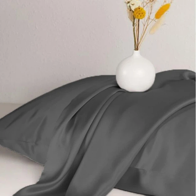 Наволочка MirSon Light Pro 10-005 Dark Gray Satin 50x50 см (2200010171259) - изображение 4