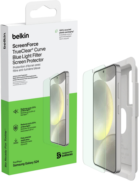 Szkło hartowane Belkin TrueClear Curve Blue Light Filter do Samsung Galaxy S24 (OVB037ZZ) - obraz 3