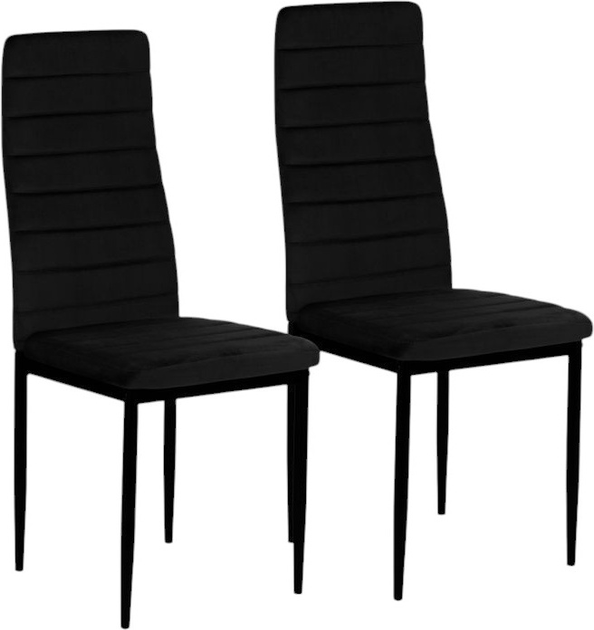 Zestaw krzeseł do kuchni i salonu ModernHome by Multistore VELVET 4 szt Black (5904224306670) - obraz 7