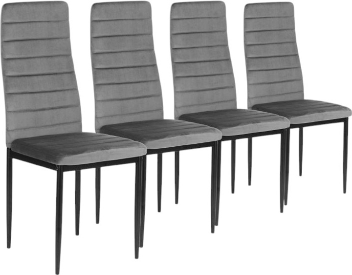 Zestaw krzeseł do kuchni i salonu ModernHome by Multistore VELVET 4 szt Grey (5904224306687) - obraz 8