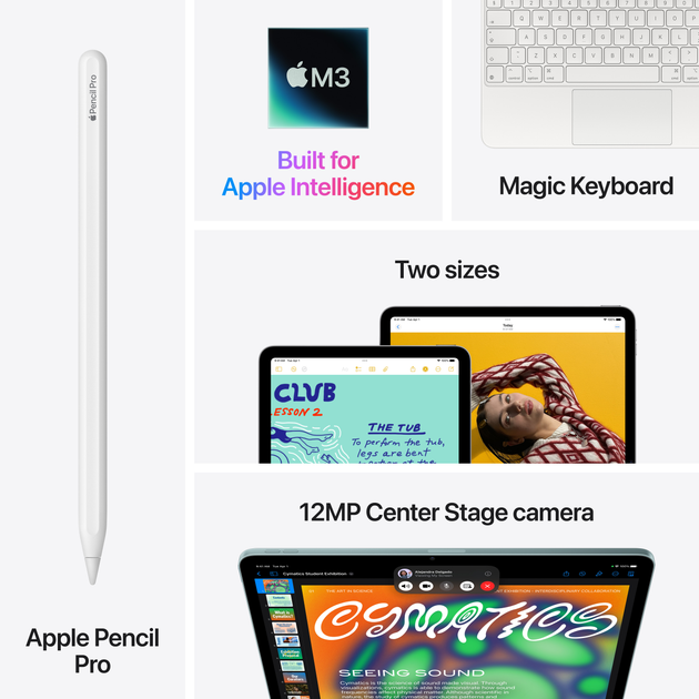 Tablet Apple iPad Air 11" M3 2025 Wi-Fi 128GB Starlight (MC9Y4) - obraz 9
