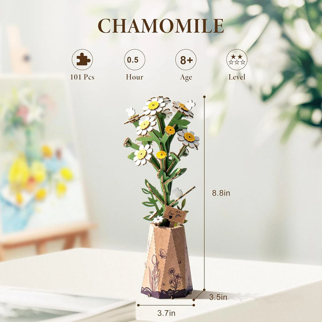 3D klocki Robotime Chamomile TW061 (6946785121247) - obraz 3