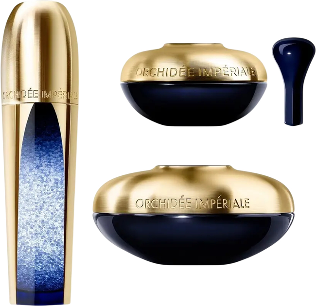 Набір для догляду за обличчям Guerlain Orchidee Imperiale Крем 50 мл + Сироватка 30 мл + Крем для шкіри навколо очей 20 мл + Аплікатор 1 шт (3346470619777) - зображення 2