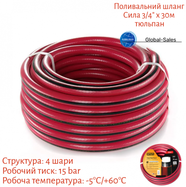 Шланг поливочный Сила 3/4" x 30м тюльпан (550682) - изображение 2