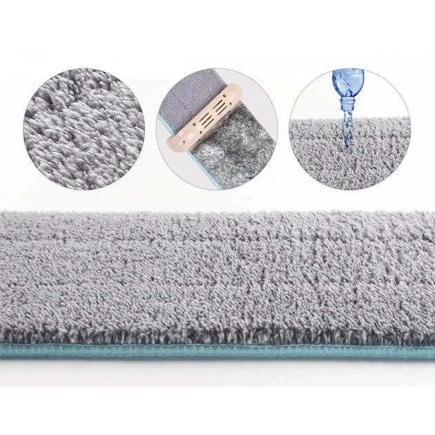 Набор сменных тряпок для швабры лентяйки Easy Mop из микрофибры 32х12 см 2 штуки Серый (23232323) - изображение 2