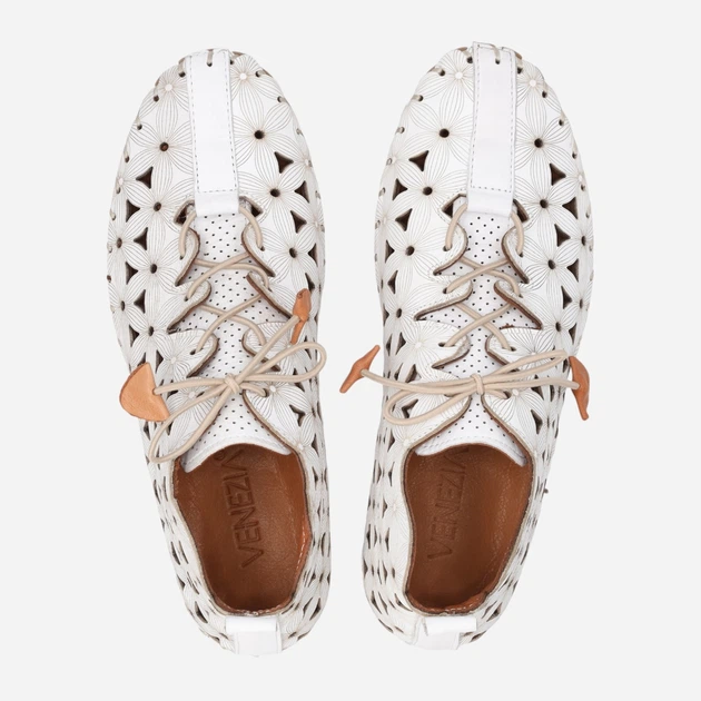 Жіночі туфлі зі шкіри Venezia A002LEWHOSP118 41 (8UK) 26.5 см Білі (5906140778753) - зображення 5