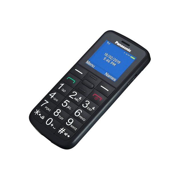 Мобільний телефон Panasonic Black Dual SIM з акумулятором Li-Ion 1000 мАг (KX-TU110EXB) - Фото 2 Мобільний телефон Panasonic Black Dual SIM з акумулятором Li-Ion 1000 мАг (KX-TU110EXB) - зображення 2
