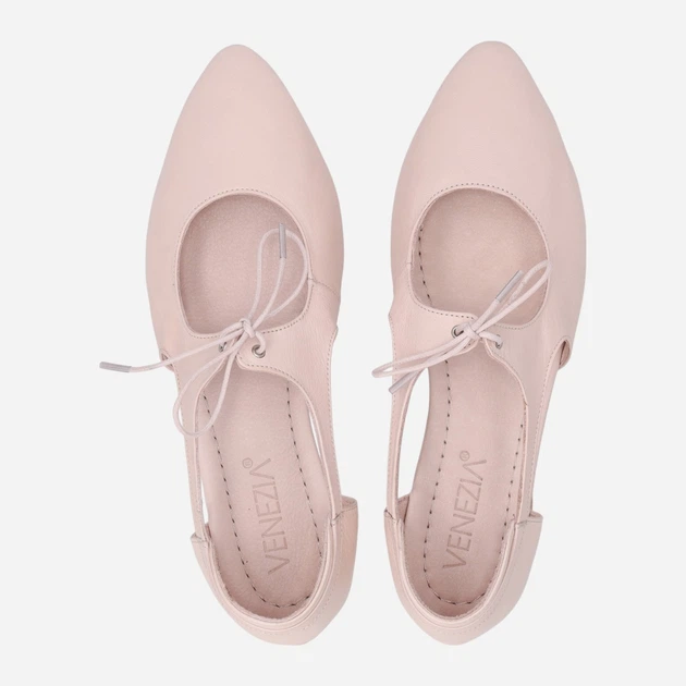 Жіночі балетки зі шкіри Venezia A034LEPIOBA118 37 (4UK) 24 см Бежеві (5906140781241) - зображення 5