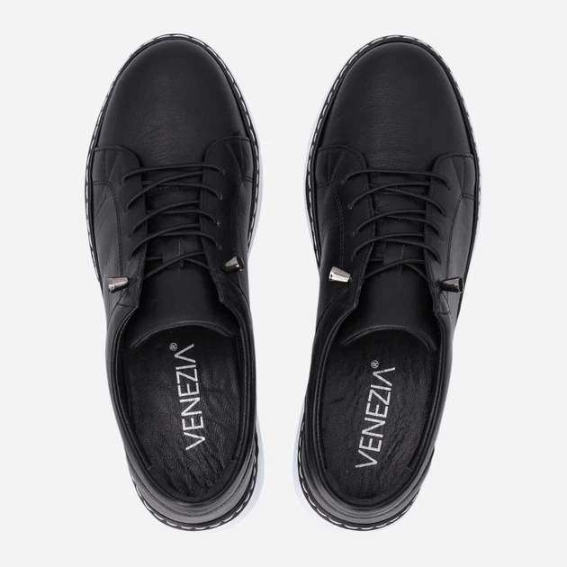 Жіночі туфлі зі шкіри Venezia D043LEBLOSP048 41 (8UK) 26.5 см Чорні (5906140818794) - зображення 5