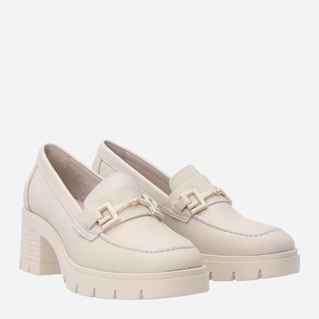 Loafersy damskie skórzane Venezia D052LEBEOBM048 39 (6UK) 25 cm Beżowe (5906140842652) - obraz 4