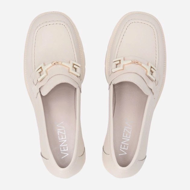 Loafersy damskie skórzane Venezia D052LEBEOBM048 39 (6UK) 25 cm Beżowe (5906140842652) - obraz 5