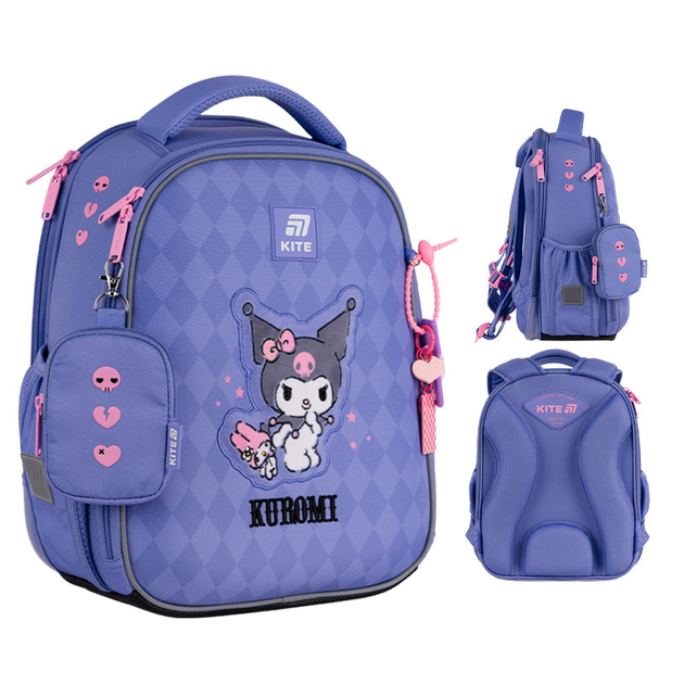 Рюкзак шкільний каркасний Kite Education Kuromi HK25-555S-2 4063276206442 - Фото 1 Рюкзак шкільний каркасний Kite Education Kuromi HK25-555S-2 4063276206442 - зображення 1