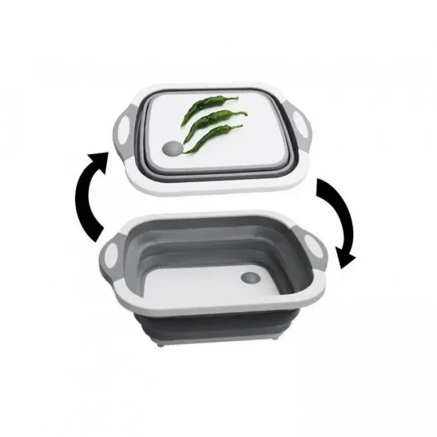 Обробна дошка 2 в 1 Chopper Дошка-миска, дошка контейнер, силіконова дошка - зображення 7
