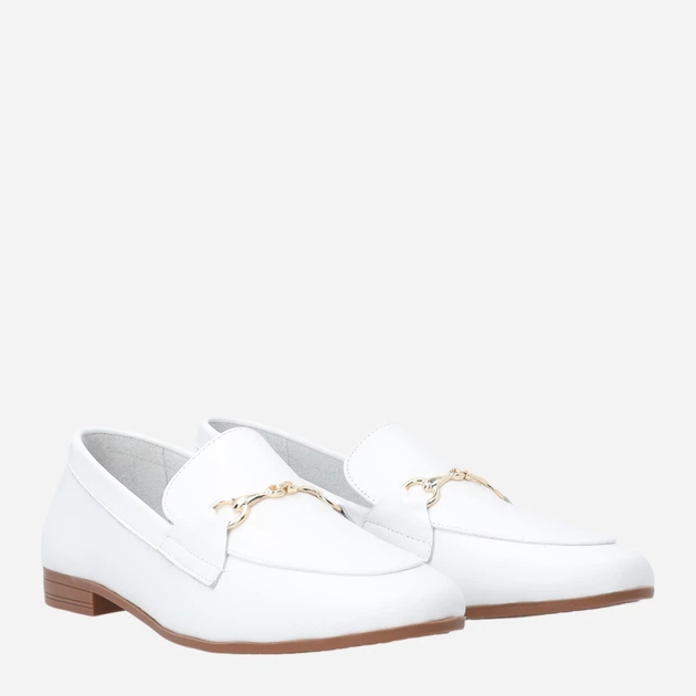 Lordsy damskie skórzane Venezia E057LEWHOBM029 37 (4UK) 24 cm Białe (5906140872208) - obraz 4