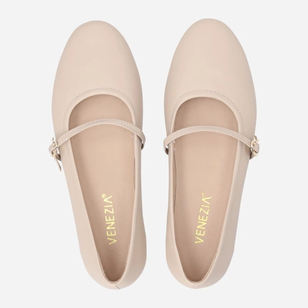 Жіночі балетки зі шкіри Venezia E120LEBEOBA029 38 (5UK) 24.4 см Бежеві (5906140896075) - зображення 5