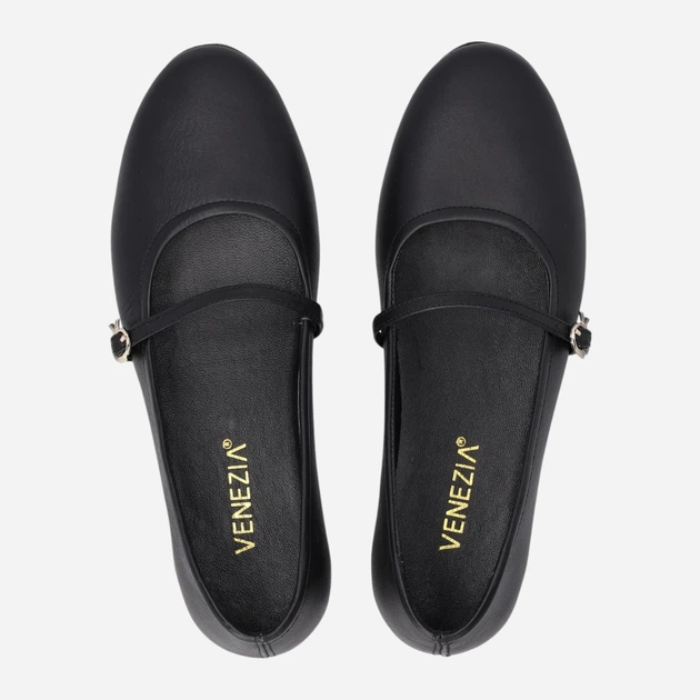Жіночі балетки зі шкіри Venezia E120LEBLOBA029 40 (7UK) 26 см Чорні (5906140896150) - зображення 5