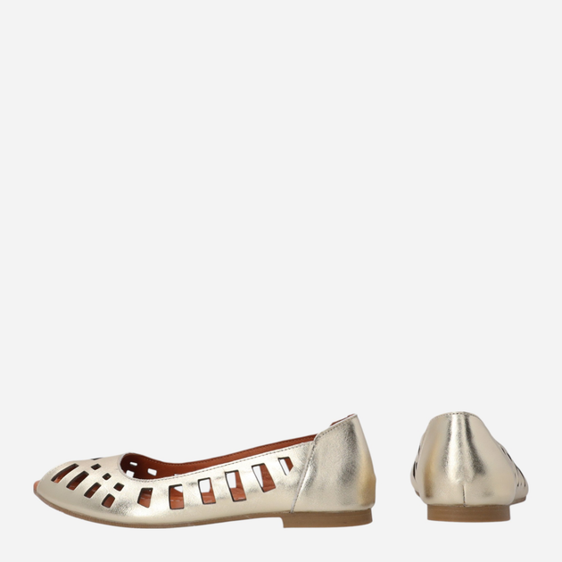 Baleriny damskie skórzane ażurowe z odkrytymi palcami Venezia E121LEGOOBA029 37 (4UK) 24 cm Złote (5906140896365) - obraz 3