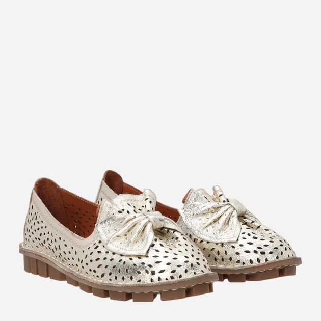 Buty wsuwane damskie skórzane Venezia E136LEGOOBM029 39 (6UK) 25 cm Złote (5906140887097) - obraz 4