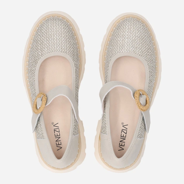 Buty Mary Jane damskie na grubej podeszwie Venezia G077MTGROBA006 40 (7UK) 26 cm Szare (5906140683538) - obraz 5