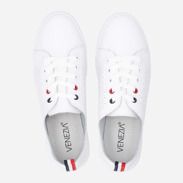 Trampki damskie skórzane do kostki Venezia G094LEWHOSP006 39 (6UK) 25 cm Białe (5906140684900) - obraz 5