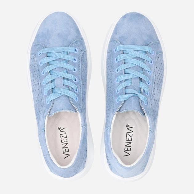 Sneakersy damskie zamszowe do kostki na platformie Venezia G108SUBUOSP006 39 (6UK) 25 cm Błękitne (5906140685983) - obraz 5