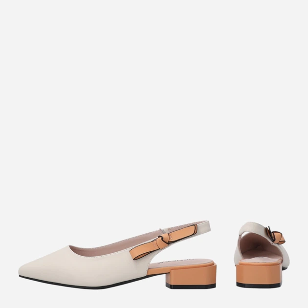 Sandały damskie slingback skórzane z zakrytymi palcami Venezia G128LEBEOBH006 40 (7UK) 26 cm Beżowe (5906140673829) - obraz 3