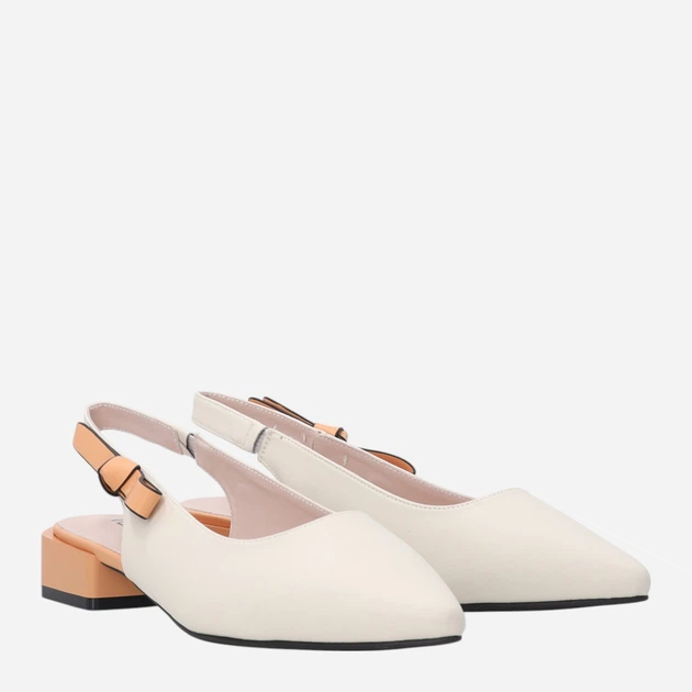 Sandały damskie slingback skórzane z zakrytymi palcami Venezia G128LEBEOBH006 41 (8UK) 26.5 cm Beżowe (5906140673836) - obraz 4