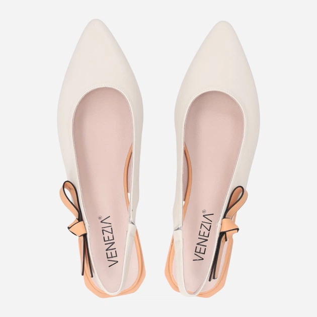 Sandały damskie slingback skórzane z zakrytymi palcami Venezia G128LEBEOBH006 41 (8UK) 26.5 cm Beżowe (5906140673836) - obraz 5