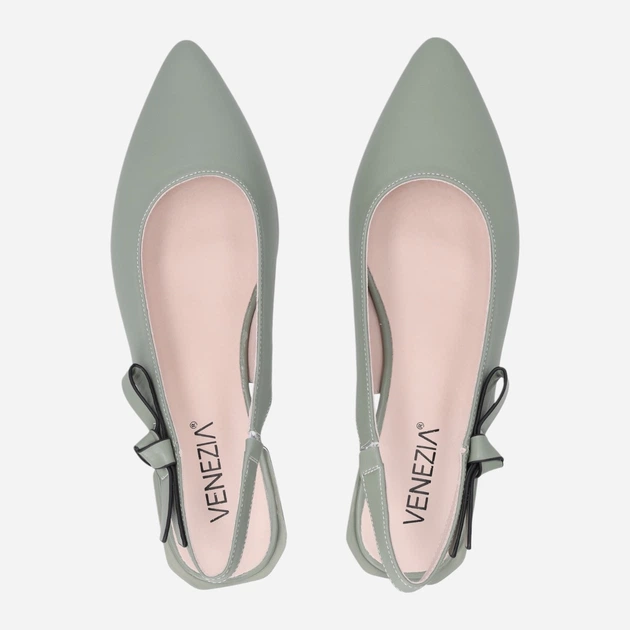 Sandały damskie slingback skórzane z zakrytymi palcami Venezia G128LEGROBH006 41 (8UK) 26.5 cm Zielone (5906140673898) - obraz 5