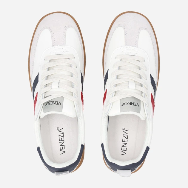 Sneakersy męskie skórzane do kostki Venezia G151LEWHMSP006 39 (6UK) 25 cm Białe (5906140703861) - obraz 5