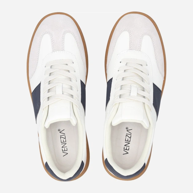 Sneakersy męskie skórzane do kostki Venezia G152LEWHMSP006 44 (11UK) 44 cm Białe (5906140679807) - obraz 5