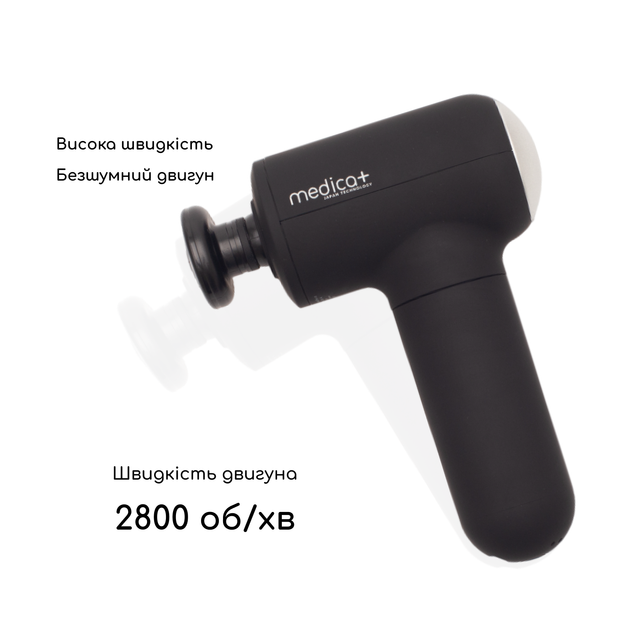 Перкуссионный массажер для тела и мышц Medica+ MassHand Pro 4.0 Black - изображение 3