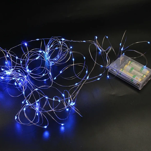 Гирлянда Xmas 100 Led10m (Copper) на медной проволоке (Капля росы) B от батареек+USB Синий для нового года, для праздника, для ночного освещения, на день рождения - Фото 1 Гирлянда Xmas 100 Led10m (Copper) на медной проволоке (Капля росы) B от батареек+USB Синий для нового года, для праздника, для ночного освещения, на день рождения - изображение 1