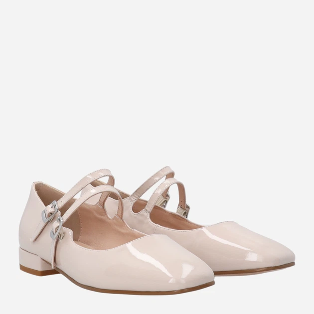 Baleriny damskie skórzane z paskiem Venezia L002PABEOBA141 36 (3UK) 23.5 cm Beżowe (5906140721230) - obraz 4