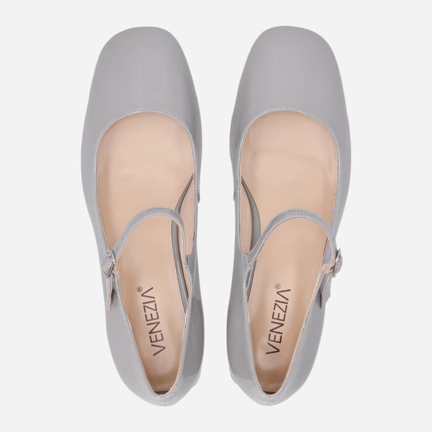 Buty Mary Jane damskie lakierowane Venezia L004PAGEOBC141 41 (8UK) 26.5 cm Szare (5906140721469) - obraz 5