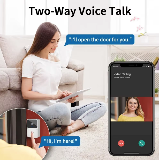 Дверной видеозвонок, беспроводной со встроенной батареей, видеодомофон с wifi, Tuya, Smart Life, Белый - Фото 8 Дверной видеозвонок, беспроводной со встроенной батареей, видеодомофон с wifi, Tuya, Smart Life, Белый - изображение 8