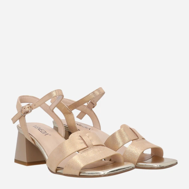 Sandały damskie na słupku Venezia L009LEGOOBS141 39 (6UK) 25 cm Beżowe (5906140721865) - obraz 4