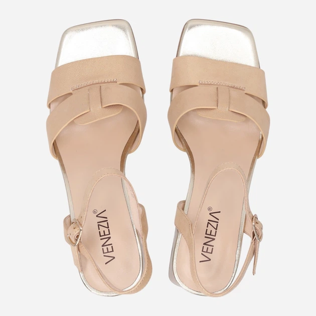 Sandały damskie na słupku Venezia L009LEGOOBS141 39 (6UK) 25 cm Beżowe (5906140721865) - obraz 5