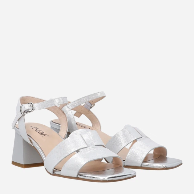 Sandały damskie na słupku Venezia L009LESIOBS141 37 (4UK) 24 cm Srebrne (5906140721902) - obraz 4