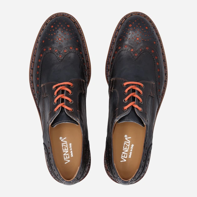 Чоловічі броги Venezia L029LETDMEA019 43 (10UK) 43 см Чорні (5906140832271) - зображення 5