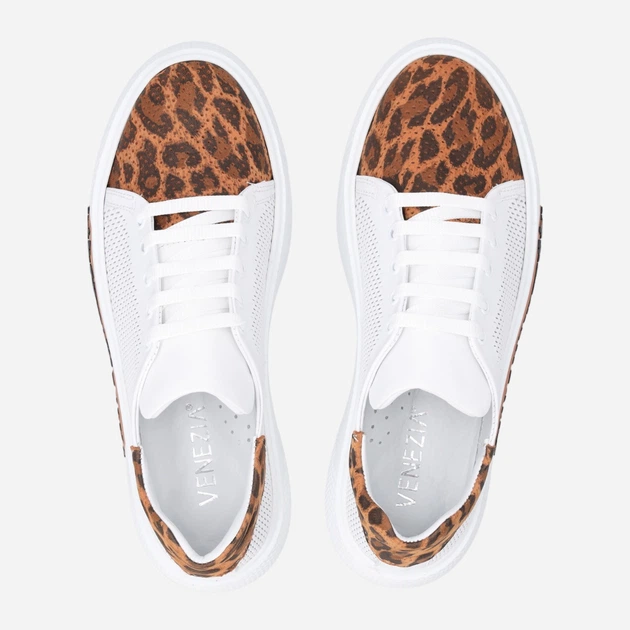 Sneakersy damskie skórzane do kostki na platformie Venezia L079LEBTOSP033 37 (4UK) 24 cm Białe (5906140793848) - obraz 5