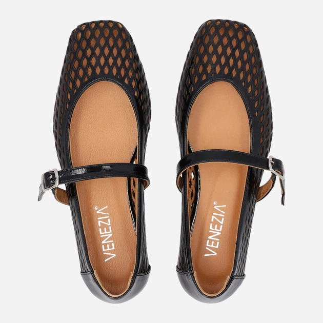 Жіночі балетки зі шкіри Venezia L094PABLOBA034 38 (5UK) 24.4 см Чорні (5906140906552) - зображення 5