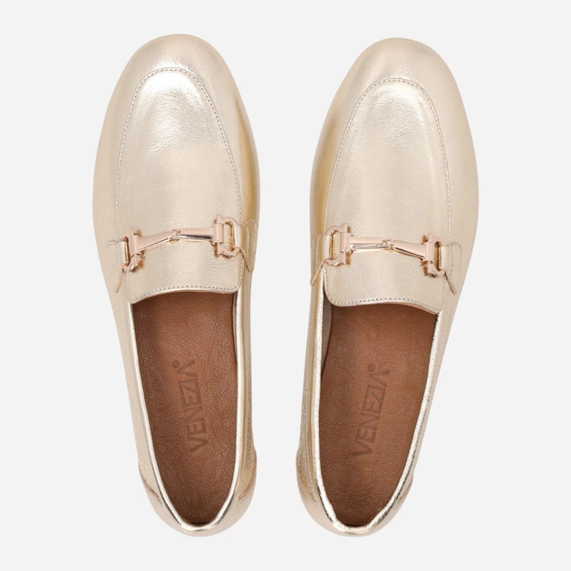 Lordsy damskie skórzane Venezia M004LEGOOBM140 37 (4UK) 24 cm Złote (5906140860557) - obraz 5