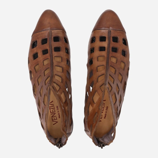 Жіночі туфлі зі шкіри Venezia P019LEBROBB022 38 (5UK) 24.4 см Коричневі (5906140798034) - зображення 5