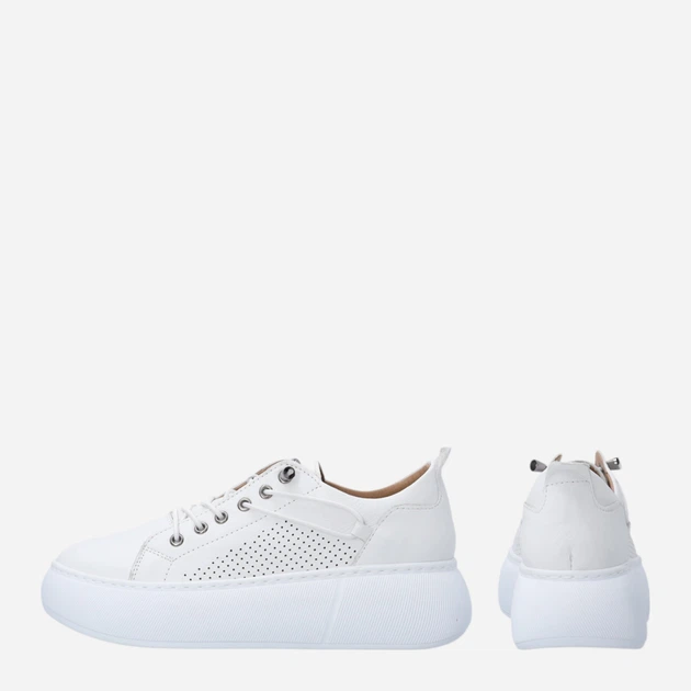 Sneakersy damskie skórzane do kostki na platformie Venezia R095LEWHOSP047 39 (6UK) 25 cm Białe (5906140824269) - obraz 3