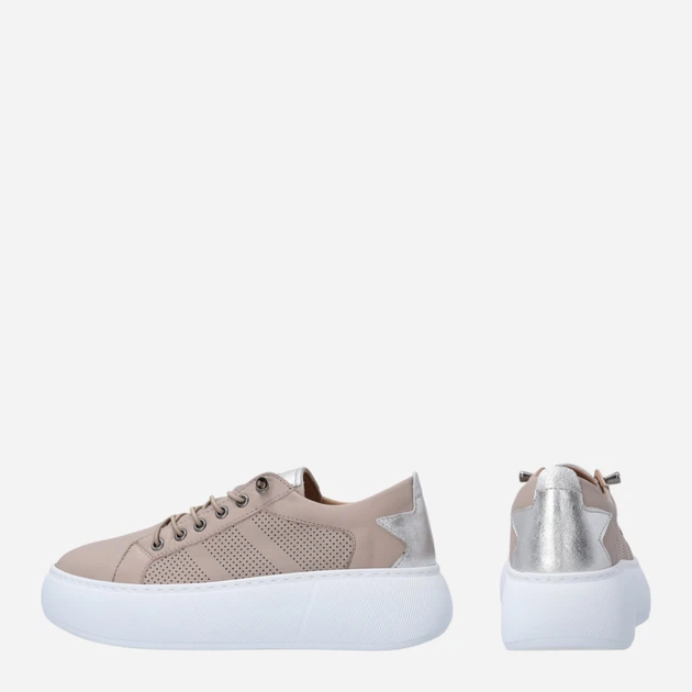 Sneakersy damskie skórzane do kostki na platformie Venezia R096LEBEOSP047 37 (4UK) 24 cm Beżowe (5906140824306) - obraz 3