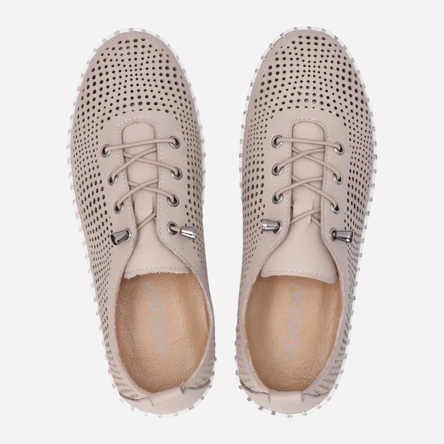 Półbuty damskie skórzane ażurowe Venezia R105LEBEOSP047 38 (5UK) 24.4 cm Brązowe (5906140824030) - obraz 5